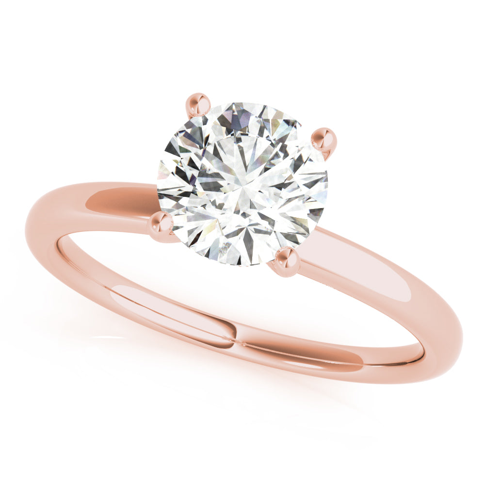 18K Rose Gold 1ct Round Diamond Solitaire Ring