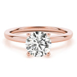 18K Rose Gold 1ct Round Diamond Solitaire Ring