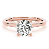18K Rose Gold 1ct Round Diamond Solitaire Ring