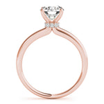 18K Rose Gold 1ct Round Diamond Solitaire Ring