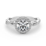 Premium Round Diamond Halo Engagement Ring