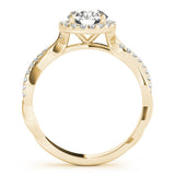 14K Yellow Gold 1 CT Diamond Halo Engagement Ring