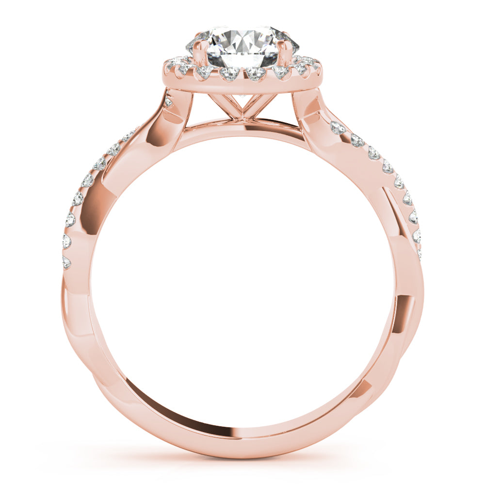 14K Rose Gold 1 CT Diamond Halo Engagement Ring
