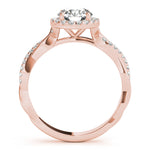 14K Rose Gold 1 CT Diamond Halo Engagement Ring
