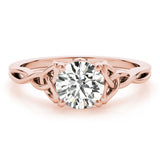 18K Rose Gold 1/2 CT Round Diamond Engagement Ring