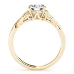 14K Yellow Gold 1/2 CT Round Diamond Engagement Ring