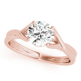 14K Rose Gold 1ct Round Diamond Solitaire Ring