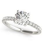 Diamond Round Single Row Engagement Ring