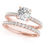 Rose Gold 1 ct Diamond Single Row Engagement Ring