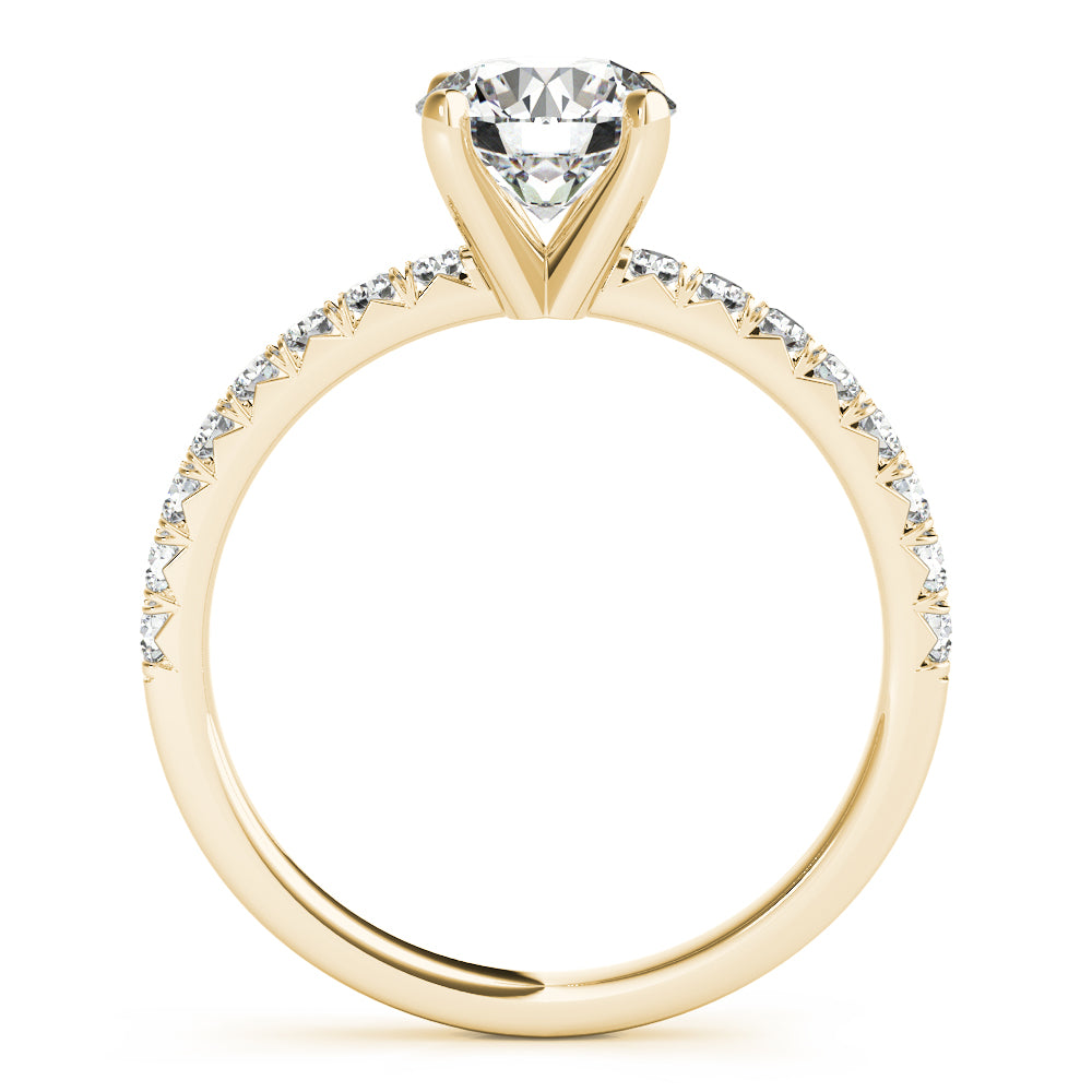 14K Yellow Gold 1 ct Diamond Single Row Engagement Ring