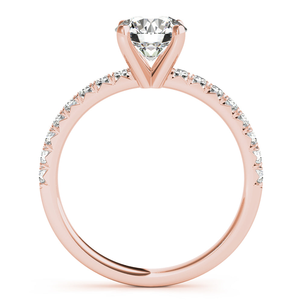 Rose Gold 1 ct Diamond Single Row Engagement Ring