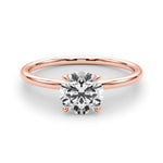 18K Rose Gold 1ct Diamond Engagement Solitaire Ring