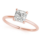 14K Rose Gold Diamond Solitaire Engagement Ring