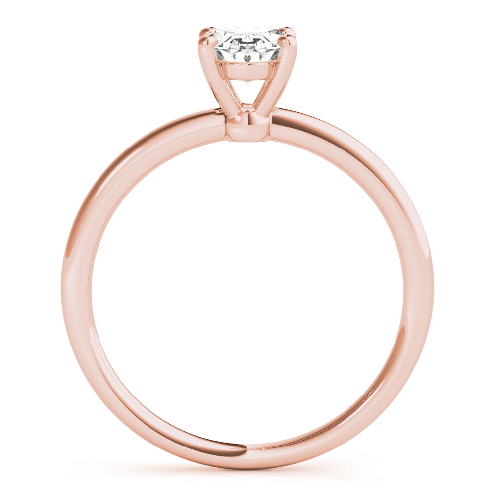 14K Rose Gold 1/4 CT Oval Diamond Engagement Ring