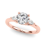 18K Rose Gold 1.22 ct Diamond Three-Stone Ring