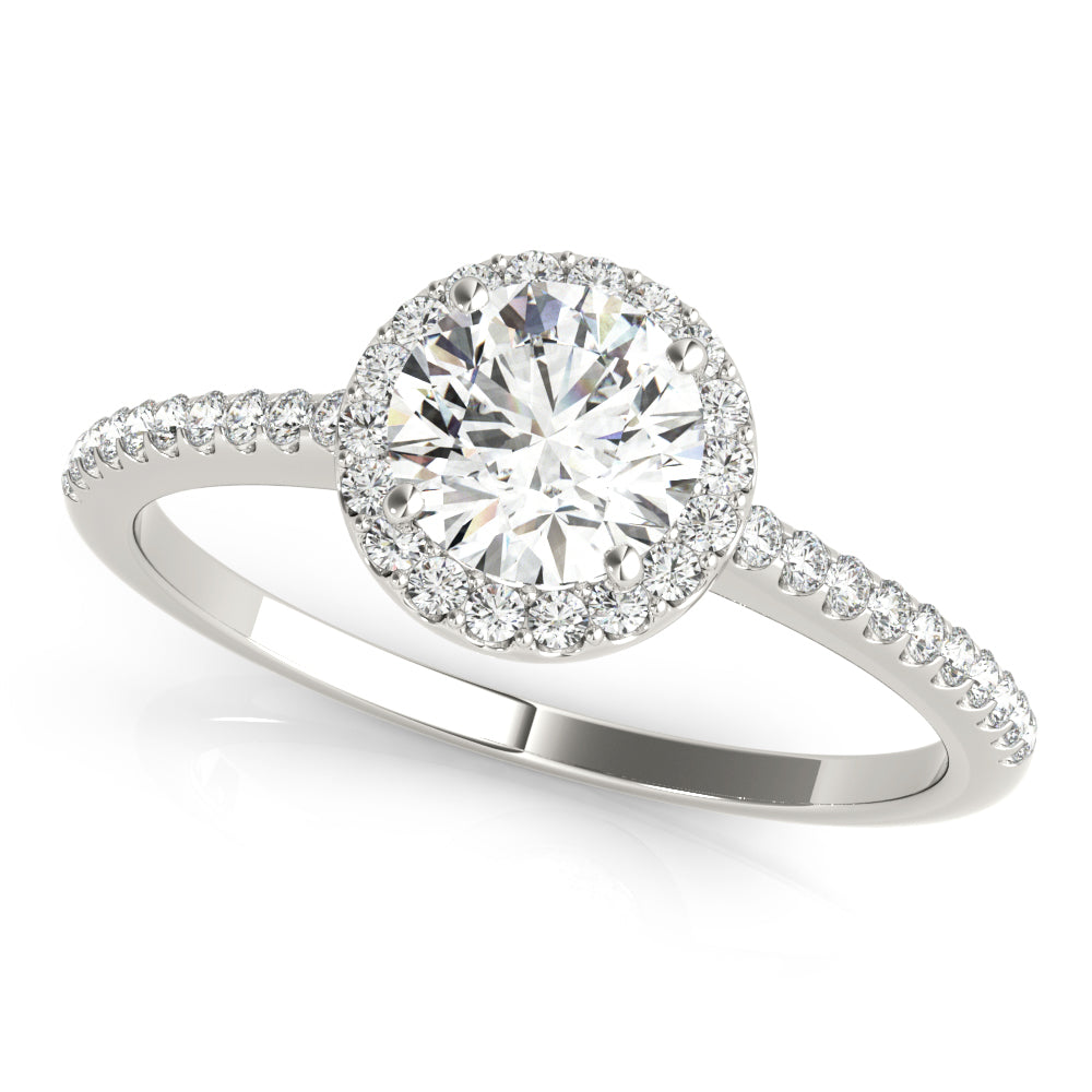 Round Diamond Halo Engagement Ring