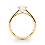 18K Yellow Gold Cushion Diamond Solitaire Ring