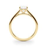 18K Yellow Gold Cushion Diamond Solitaire Ring
