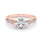 14K Rose Gold Round Diamond Engagement Ring