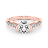 14K Rose Gold Round Diamond Engagement Ring