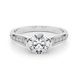 Round Diamond Single Row Engagement Ring
