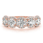 14K Rose Gold Multi-Diamond Wedding Ring