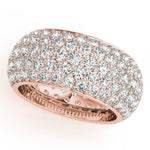 14K Rose Gold Pave Diamond Wedding Ring