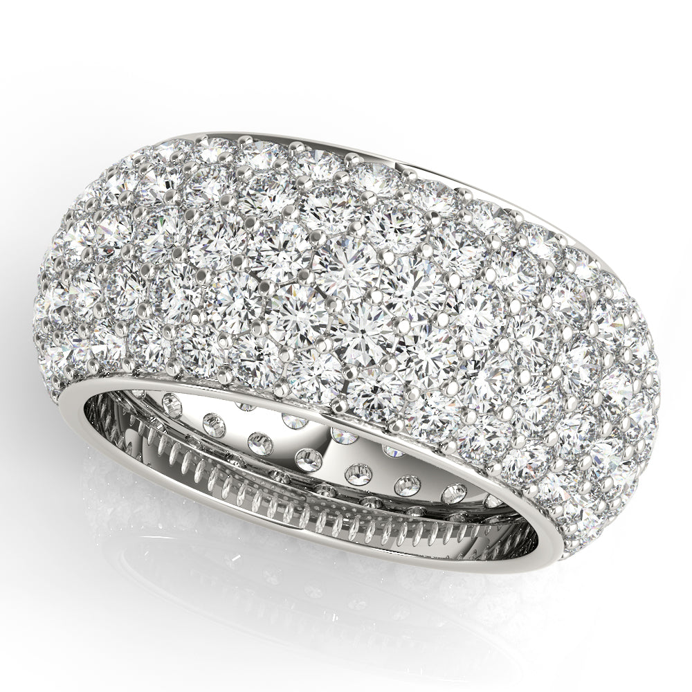 14K Gold Round Diamond Pave Wedding Ring