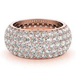 14K Rose Gold Pave Diamond Wedding Ring