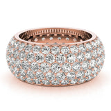 14K Rose Gold Pave Diamond Wedding Ring