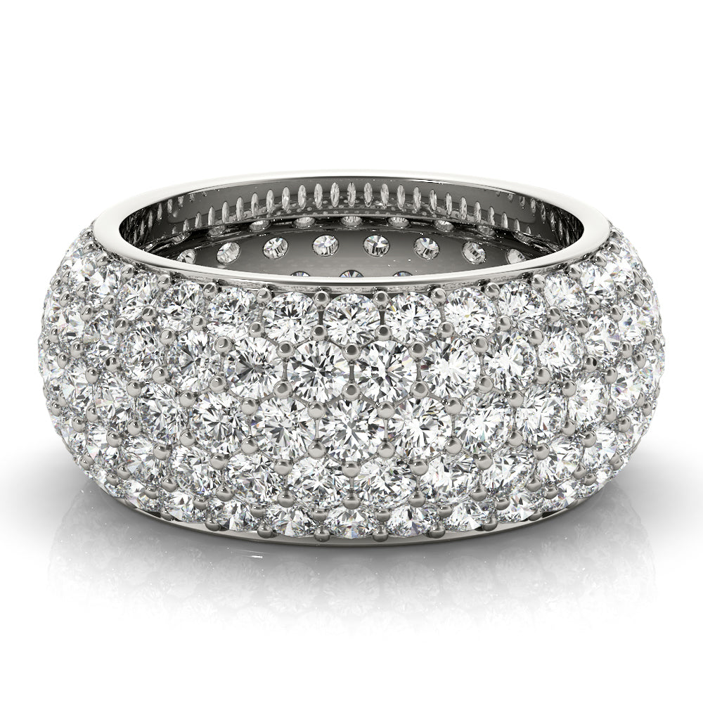 14K Gold Round Diamond Pave Wedding Ring
