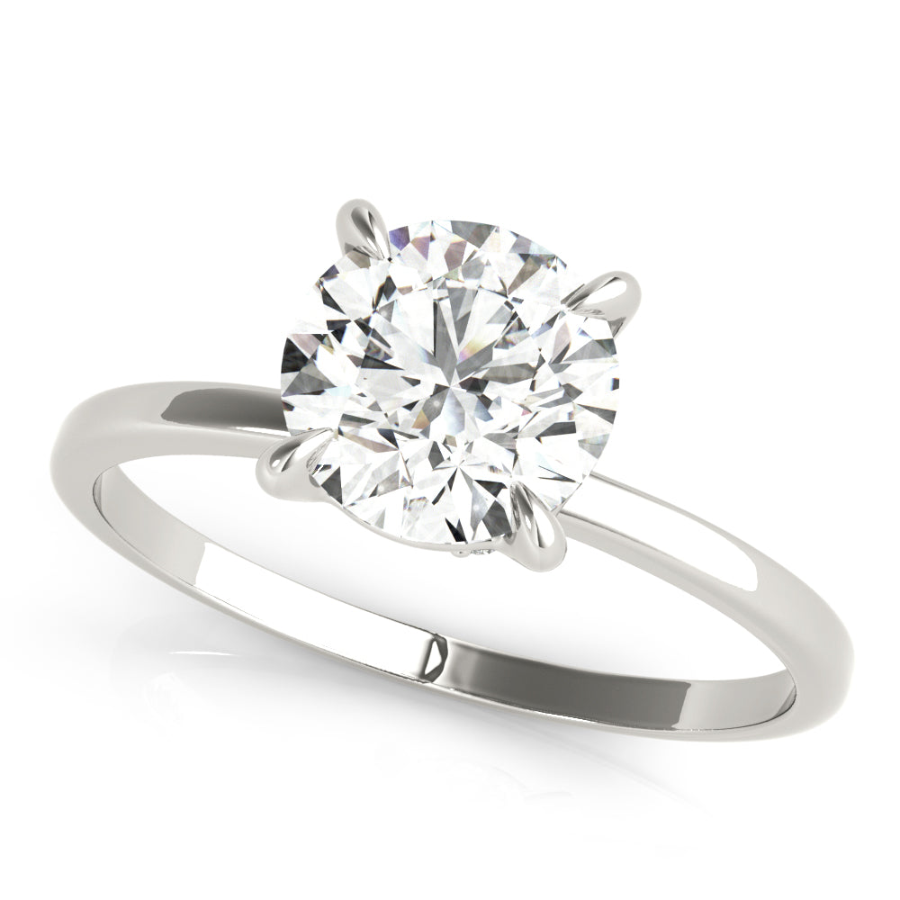 1 CT Round Diamond Halo Engagement Ring
