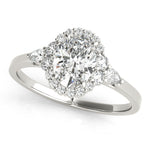 Oval Diamond Halo Engagement Ring