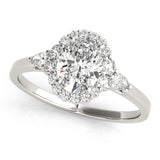 Oval Diamond Halo Engagement Ring