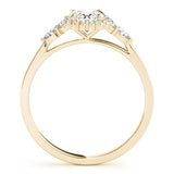 14K Yellow Gold Oval Diamond Halo Engagement Ring