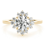 18K Yellow Gold 1 CT Diamond Halo Engagement Ring