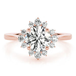 14K Rose Gold 1 CT Diamond Halo Engagement Ring