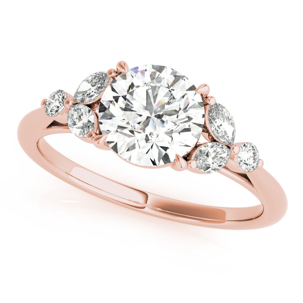 14K Rose Gold Diamond Engagement Ring 1.33ctw