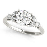Round Diamond Engagement Ring with Marquise Accents
