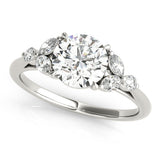 Round Diamond Engagement Ring with Marquise Accents