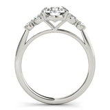 Round Diamond Engagement Ring with Marquise Accents