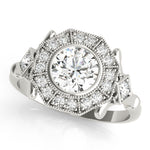 Premium Round Diamond Halo Engagement Ring