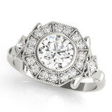 Premium Round Diamond Halo Engagement Ring