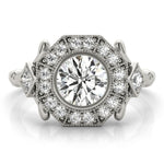 Premium Round Diamond Halo Engagement Ring