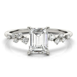 Emerald Diamond Engagement Ring