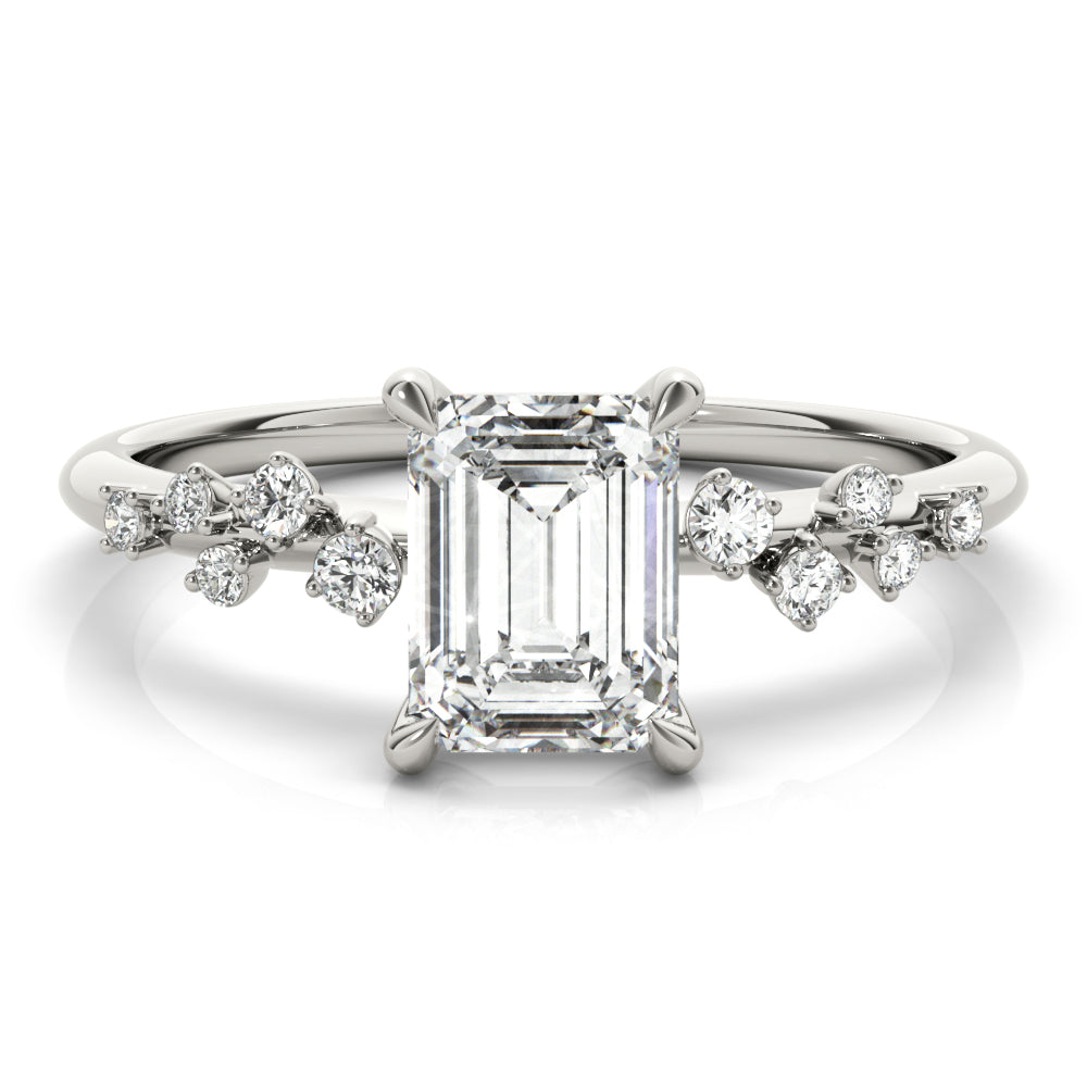 Emerald Diamond Engagement Ring