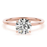 14K Rose Gold Round Diamond Halo Engagement Ring
