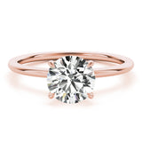 14K Rose Gold Round Diamond Halo Engagement Ring