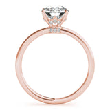 14K Rose Gold Round Diamond Halo Engagement Ring