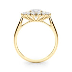 14K Yellow Gold Round Diamond Halo Engagement Ring